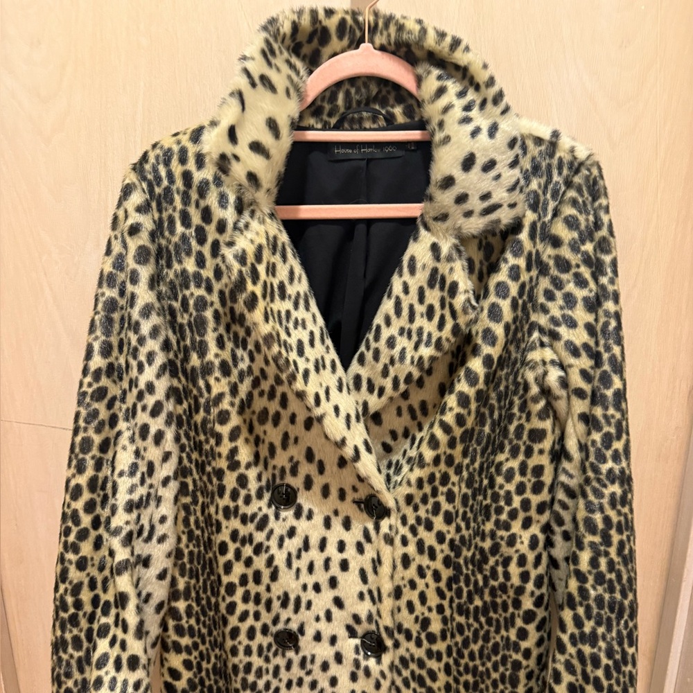 House of Harlow 1960 leopard faux-fur coat.